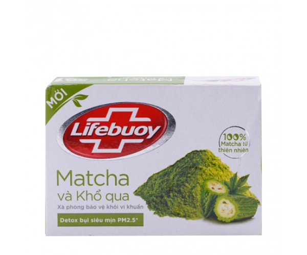 Xà bông cục bảo vệ khỏi vi khuẩn Lifebuoy matcha và khổ qua (90g)